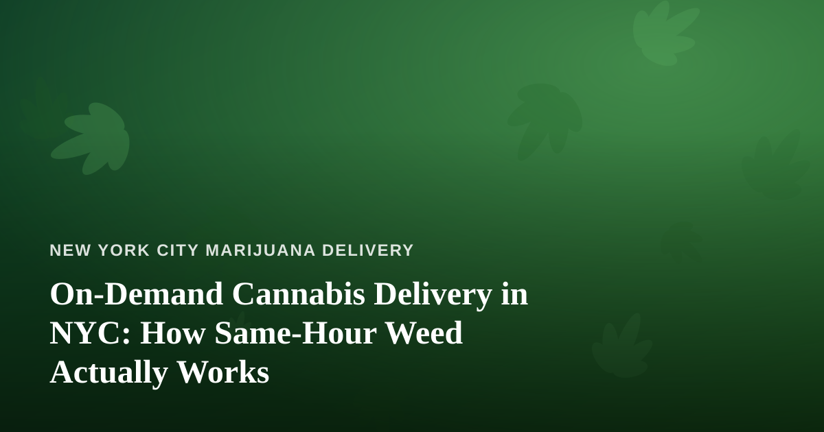 On-Demand Cannabis Delivery in NYC: How Same-Hour Weed Actually Works
