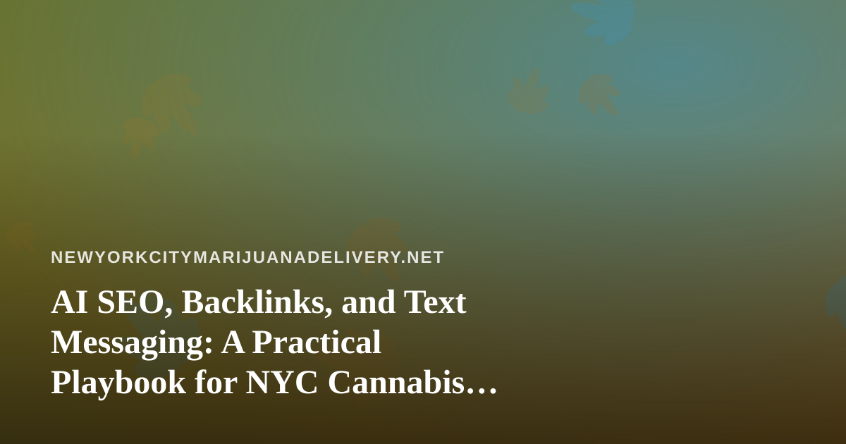 AI SEO, Backlinks, and Text Messaging: A Practical Playbook for NYC Cannabis Delivery