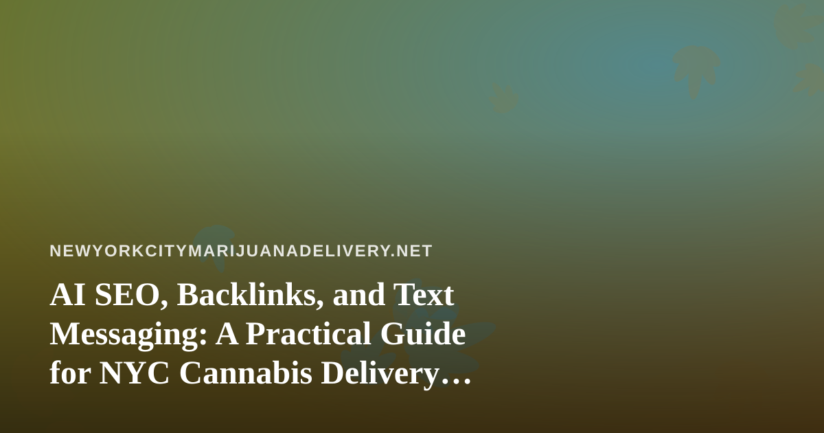 AI SEO, Backlinks, and Text Messaging: A Practical Guide for NYC Cannabis Delivery Brands