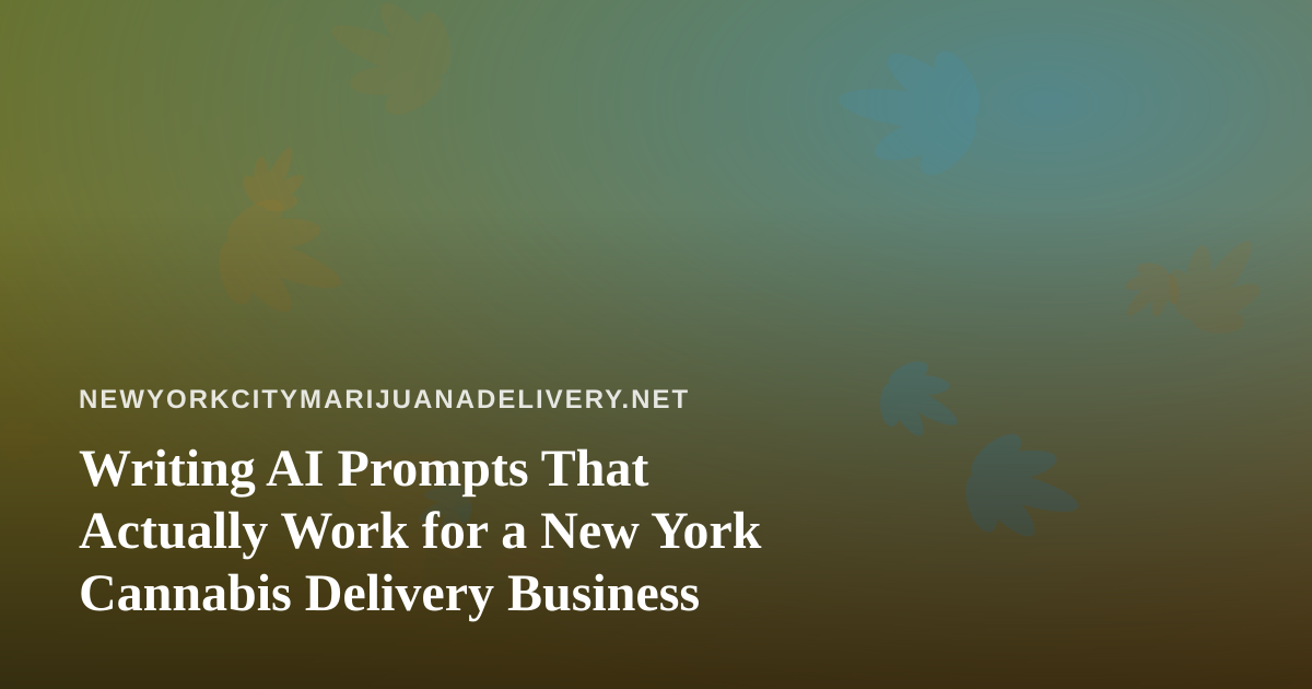 Writing AI Prompts That Actually Work for a New York Cannabis Delivery Business
