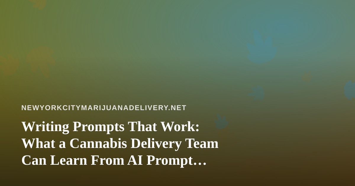 Writing Prompts That Work: What a Cannabis Delivery Team Can Learn From AI Prompt Marketplaces